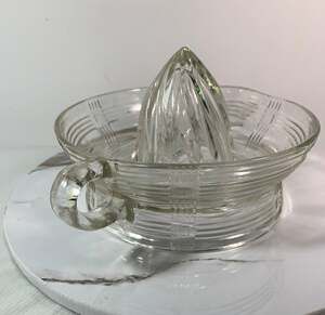 Vintage Antique Hazel Atlas Clear Depression Glass Juice Reamer Citrus Juicer